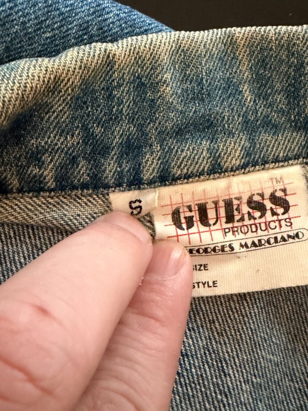 VINTAGE 80'S GUESS DENIM SKATER VEST SMALL - Picture 5 of 10